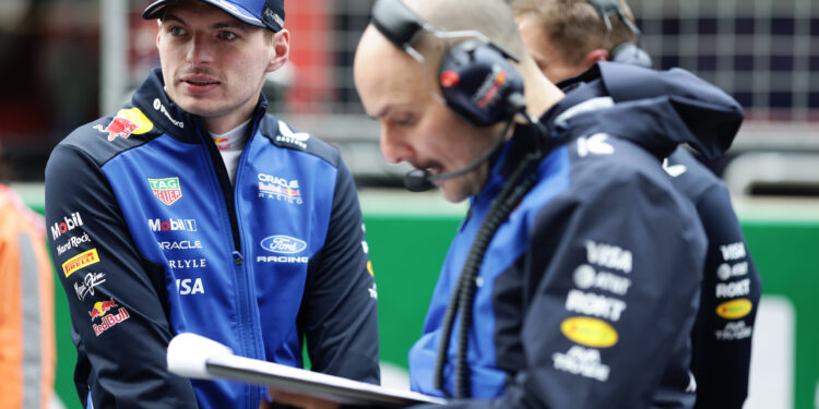 SHANGHAI, CHINA - MARCH 15: Max Verstappen of the Netherlands and Oracle Red Bull Racing on the grid during the F1 Grand Prix of China at Shanghai International Circuit on March 15, 2026 in Shanghai, China. (Photo by Mark Thompson/Getty Images) // Getty Images / Red Bull Content Pool // SI202603150471 // Usage for editorial use only //
